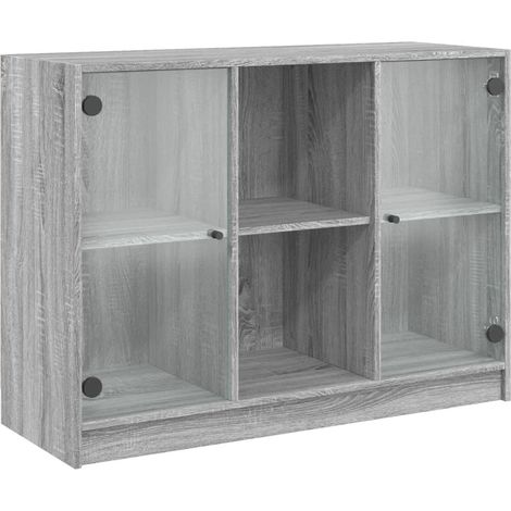 Buffet sonoma gris 102x37x75,5 bois d'ingénierie (1/5)