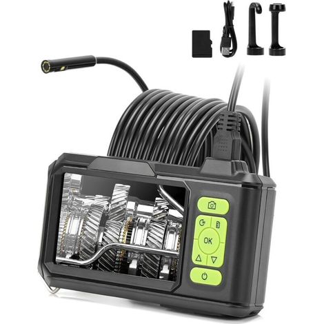 IPS 4.3" Camera Endoscopique Double Objectif Caméra Endoscope Étanche Industrielle 1080P HD Endoscope Caméra D'inspection avec LED Réglables, Semi Rigide Câble de 5m, 32GB TF Card, IP67,de DEBUNS (1/5)