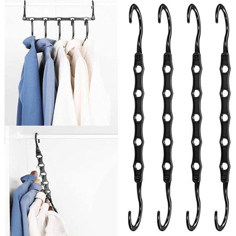 An amazing clothes hanger with 8 space-saving hooks, a multi-functional vertical/horizontal hanger, and a 360° rotating storage rack. (1/5)