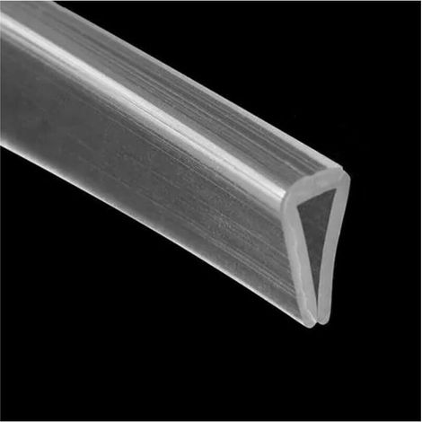 Bande d'étanchéité en caoutchouc pour profilé en U, 2 m (6,56 pi), profilé en silicone transparent pour bordure de 0,5 à 1,5 mm.