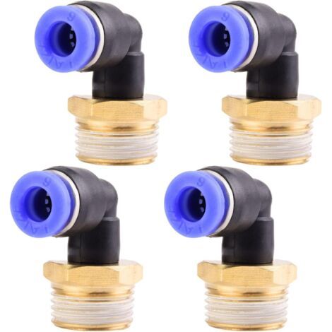 4 pièces 10 mm 1/2′′PT filetage extérieur droit Push to Connect Raccords de tube à emboîter pneumatique connecteur rapide PL PL6-3/8\ (1/5)