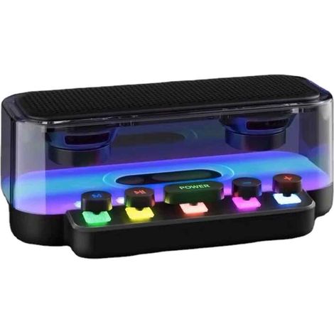 Enceinte Bluetooth portable Txmfgh avec son surround 4D, stéréo HiFi, caisson de basses et lecteur de musique sans fil - Compatible avec les aventures en plein air et (1/5)