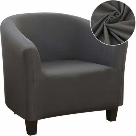 Housse de Fauteuil Cabriolet Extensible,Facile à Installer et à Laver, Housse de Chaise avec Accoudoirs Couverture de Fauteuil Chesterfield ,Gris (1/4)
