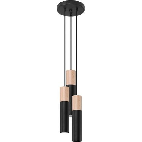 Suspension 3 Lampes Élégant pour Ampoule GU10 - Noir Or - SILUMEN (1/5)