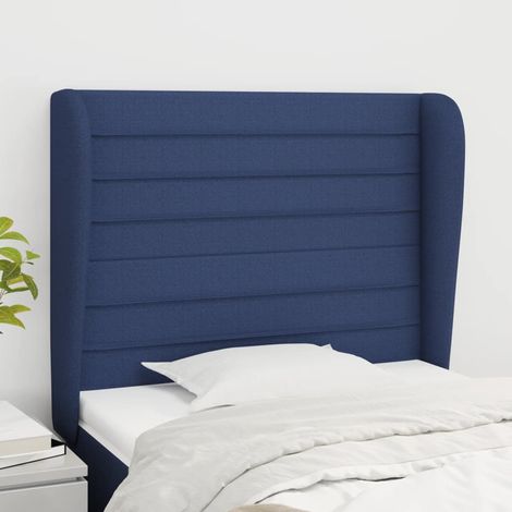 Kopfteil mit Ohren Blau 93x23x118/128 cm Stoff (1/5)