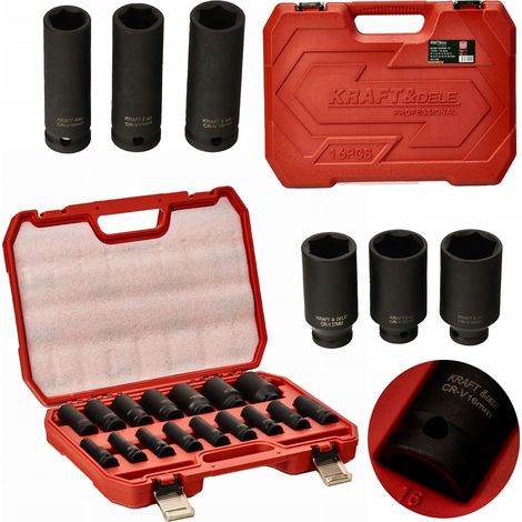 Douilles à impact longues 1/2" (15 pièces, 10-32 mm) KD11769 (1/5)