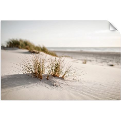 Selbstklebendes Poster – Wandsticker Strand Meer Dünen Natur Pflanzen 30x20 cm