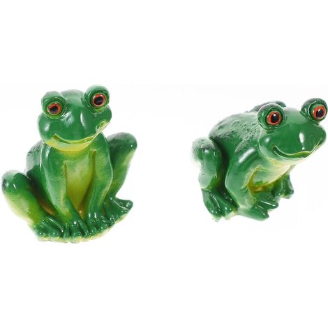 figurines de grenouilles à surface lisse en résine 2 pièces