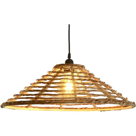 Suspension en rotin naturel style urbain pour salon chaleureux - Naturel marron rotin tressé (1/5)
