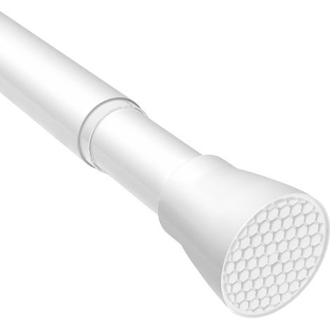 Tringle à rideau de douche extensible de 70 à 130 cm - Sans perçage - Blanc - Diamètre : 22 mm (1/5)