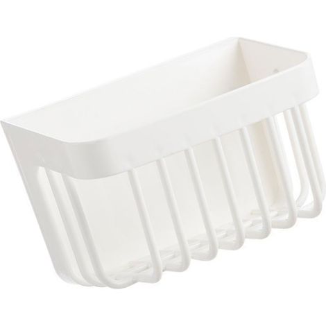 Porte-serviettes pour le visage en plastique, panier de rangement mural multifonctionnel blanc pour salle de bain et cuisine (1/3)