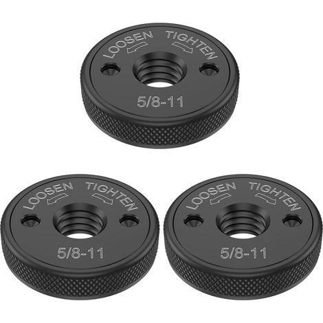 Lot de 3 écrous à bride pour meuleuse d'angle, en acier, filetage 5/8 - 11, à changement rapide, pour disque diamanté et meule boisseau. (1/5)
