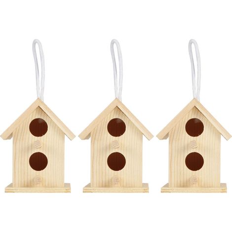 Innovatives Vogelhaus aus Holz für den Garten – 3-teilig, Außendekoration und dekorativer Nistkasten