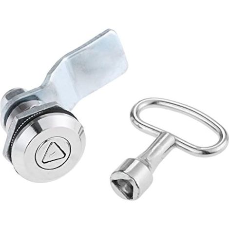 25mm Verrou à came triangulaire, serrure de porte d'armoire électrique avec clé triangulaire pour armoires extérieures, camping-cars et armoires de distribution