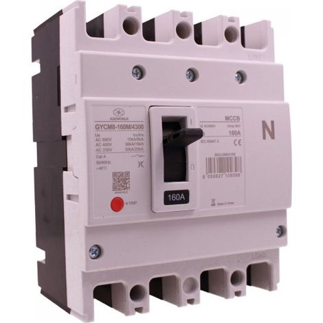 Interruttore Scatolato MCCB 4P 160A 36kA, Magnetotermico Trifase AC 400V