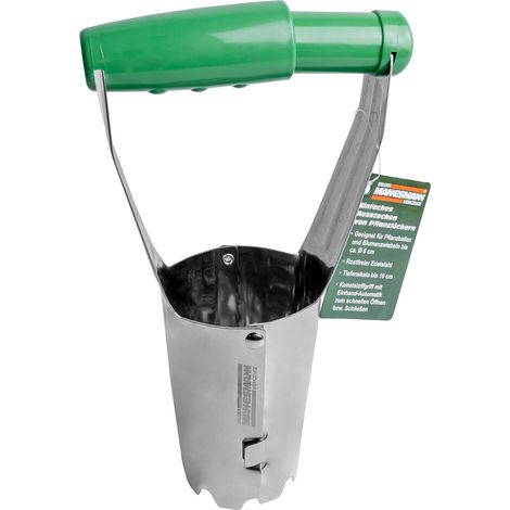 1 - Planteur De Bulbes - Outil De Jardinage - Acier Inoxydable - Pour Fleurs Et Bulbes Jusqu'à 6 Cm - Avec Échelle De Profondeur 10 Cm - Poignée Ergonomique