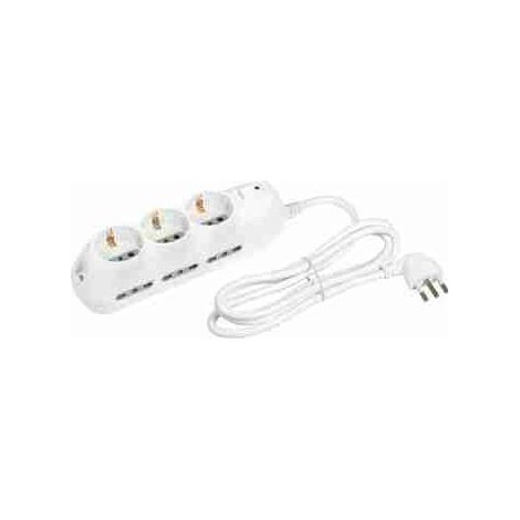 BTI3699DBF Multipresa Slot9 - 6 prese 2P+T bipasso 10/16A e salvafulmine - bianca