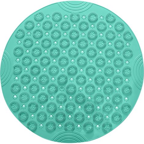 Tapis Anti-Dérapant Salle De Bain - Rond - En TPE - Avec Ventouses Et Trous D’Évacuation - Pour Adultes Et Enfants - 55 cm (1/5)