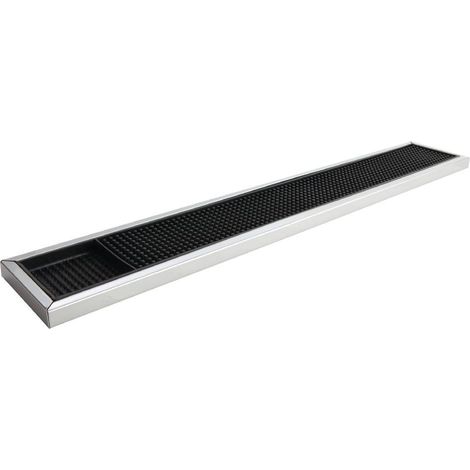 Tapis de Bar en Caoutchouc avec Cadre en Acier Inoxydable Beaumont 600 x 100 mm