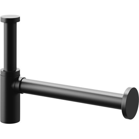 Colore Round Matt Black Basin Bottle Trap (1/5)