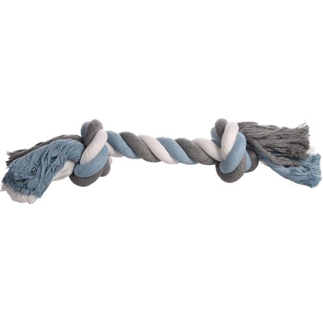 Jouet Chien – Jim Corde avec 2 Nœuds Bleu – Jumbo 45×10×11,5 cm – Coton – Hygiène Dentaire – Traction Forte (1/4)