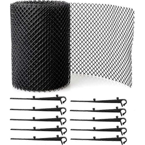 Tapis de protection de gouttière en maille 15 cm x 6 m, anti-feuilles et anti-mousse (1/5)