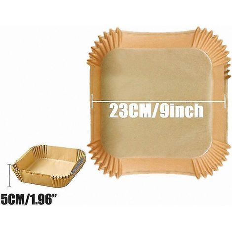 300 feuilles de papier sulfurisé carrées pour grandes friteuses à air chaud, feuilles de cuisson antiadhésives jetables de 23 cm (1/5)