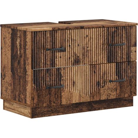 Waschbeckenschrank HOORN Altholz 82 x 41 x 56 cm Holzwerkstoff vidaXL (1/5)