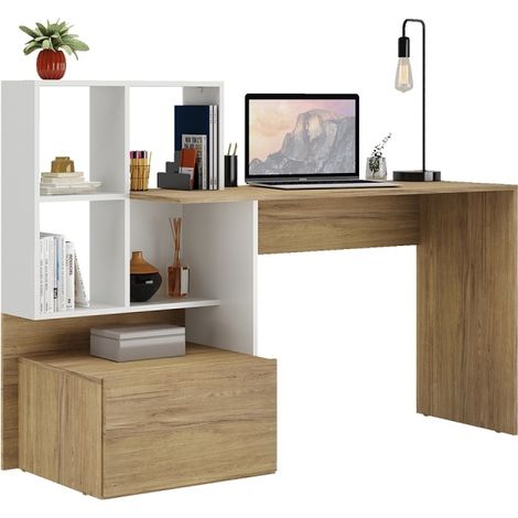 MESA ORDENADOR BLANCO/NATURAL VERSA