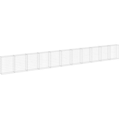 Muro de gaviones con cubiertas acero galvanizado 900x30x100 cm vidaXL