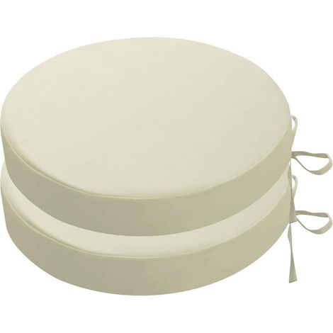 Lot de 2 Galette de Chaise Ronds d'extérieur de Jardin Imperméables avec Attaches 35cm ,Carrés, Coussins de Siège épaisseur 5cm for Patio,Jardin, Cuisines, Salle à Manger (1/4)