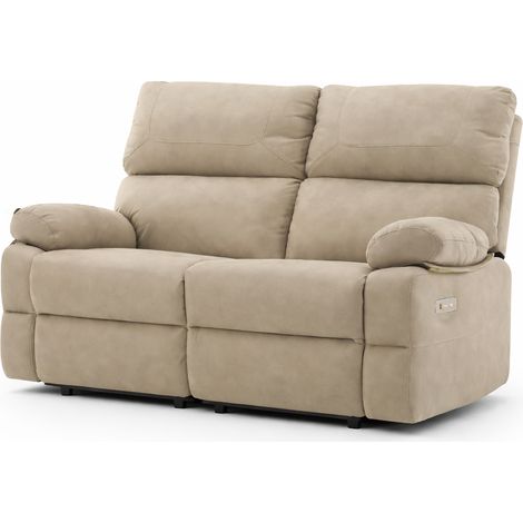 Divano "Cassiopeia" con doppio recliner elettrico e rivestimento in tessuto per interno -2 posti / Grigio (1/4)