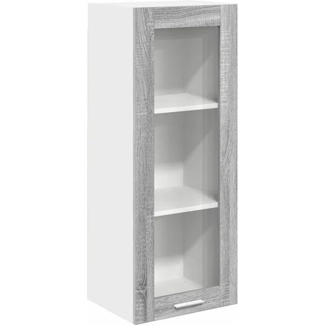 Armadio pensile moderno ampio spazio di archiviazione 40 x 31 x 100 cm in legno multistrato grigio sonoma 020053422