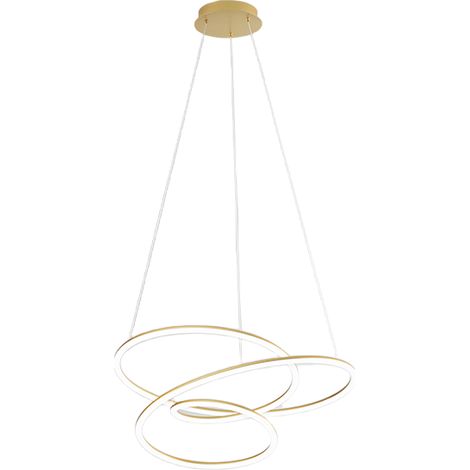 Lampe À Suspension Led Spira En Métal Couleur Or Brossé 96W (1/3)