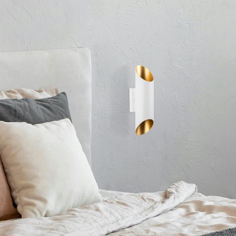 Applique murale design blanche, abat-jour cylindrique SINOP (1/5)