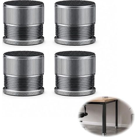 Adjustable Furniture Legs, Metal Risers No Drilling Adjustable Furniture Legs, Non-Slip and Noise-Proof, Set of 4 for Tables Sofa Cabinets Chairs and Shelves (1/5)
