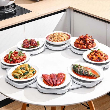 Plateau tournant à 360° Lazy Susan Revolution pouvant contenir 8 assiettes oblongues-- (1/5)