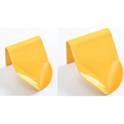 2 Pcs Jaune Porte-savon Pour Cuisine Salle De Bains Douche, Bote Savon Range-savon Support De Savon Auto-drainant Plastique Mural