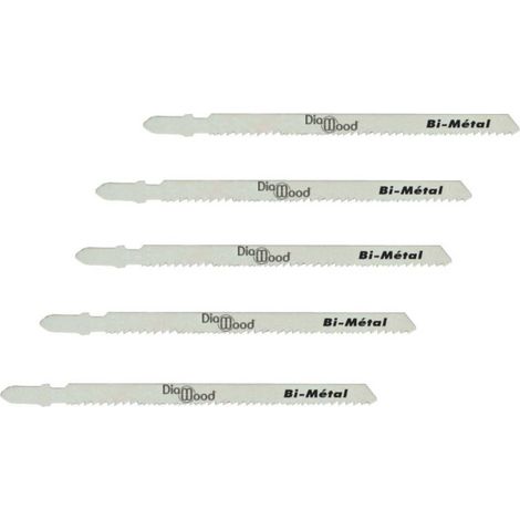 5 Lames Scie Sauteuse Universelle BIM Lu. 110 x 1,8 mm TPI - Fraisée Ondulée - Pour Coupe de Bois et Métal - Diamwood