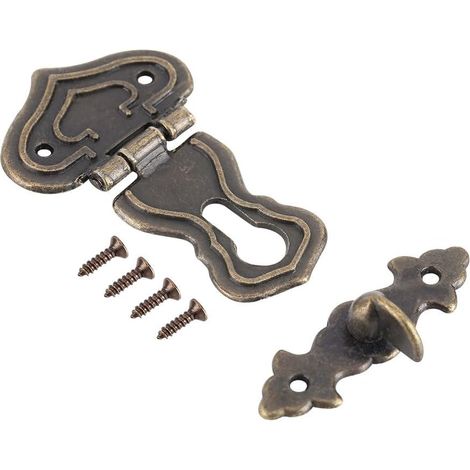 Serrure à Verrou en Bronze Serrures D'armoire Crochet à Loquet Style Antique pour Petites Boîtes à Bijoux pour Valises et Placards, 10 Pièces (1/5)