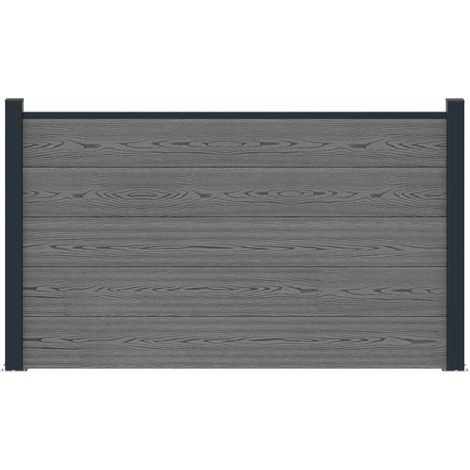 vidaXL Fence Set 180 x 105 cm WPC and Aluminium Grey