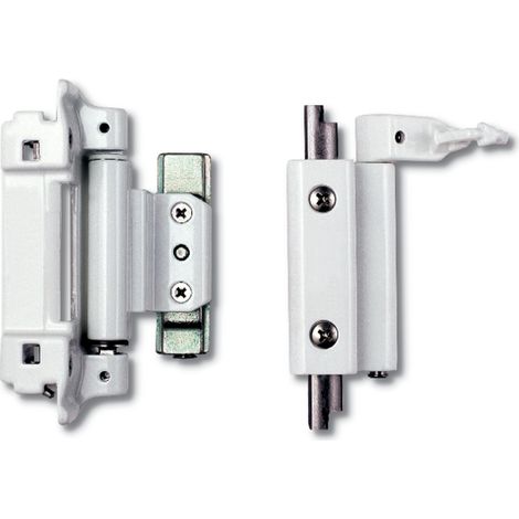 Fapim – Lot de 2 paumelles oscillo-battantes en aluminium blanc RAL 9010 – Réglages horizontal et vertical – Pour profils à gorge européenne