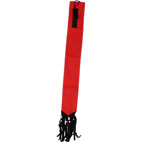 Sac de protection pour queue de cheval en tissu non tissé, avec franges et fermeture auto-agrippante, rouge. (1/5)