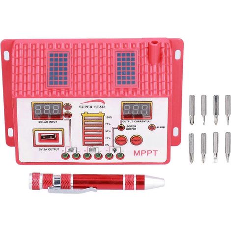 Solar-Laderegler in Hausform, 12 V/24 V, automatische Erkennung, LED-Digitalanzeige, Regler 10 A