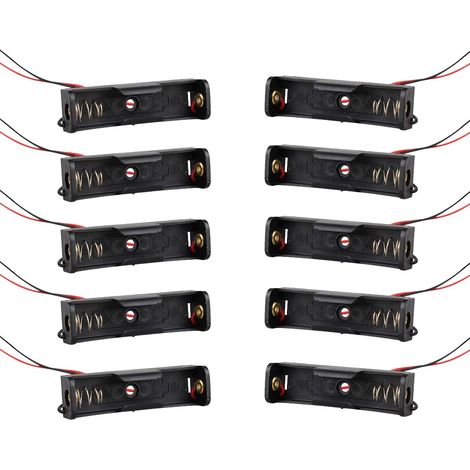 Packung mit 10 Aufbewahrungsboxen aus Kunststoff für 1,5-V-AA-Batterien (1/5)
