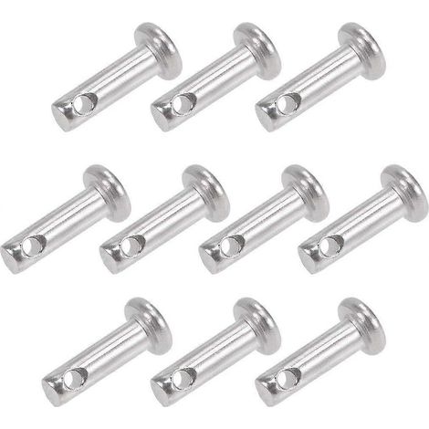 Vergrendelingspen met platte kop en enkel gat, roestvrij staal, 10-delige set, 10,3 cm, zilverkleurig (1/5)