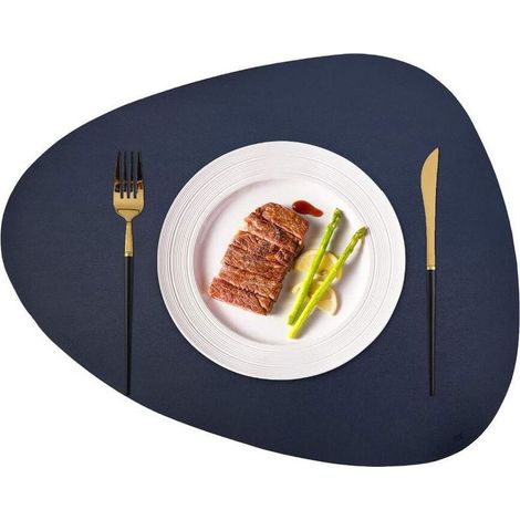 Lot de 6 sets de table et dessous de verre, Set de Table Antidérapant Double Face Set de TableLavable Imperméables Set Table et Dessous de Verre Set De Table Plastique (1/4)