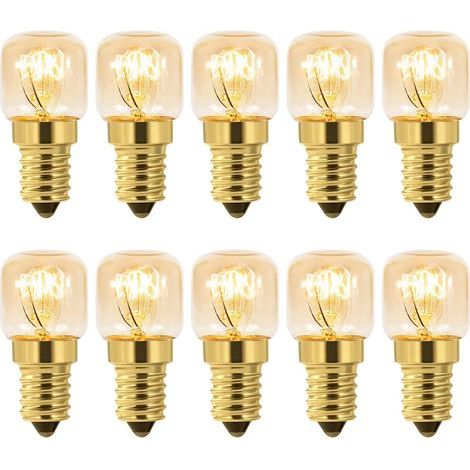 10er-Pack dimmbare E14-Ofenlampen, Edison E14 T22, hitzebeständig bis 300 °C, 2700 K warmweiß, 160 lm, 220 V Wechselstrom (1/5)