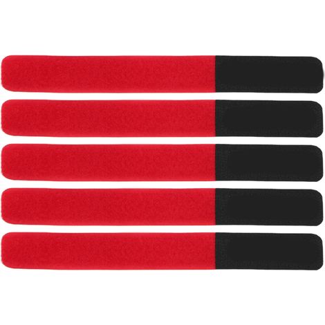 DUUTI Lot de 5 Sangles Réglables pour Pompe à Vélo, Bande de Fixation Réutilisable pour Rangement et Transport de Bicyclette Rouge (1/5)