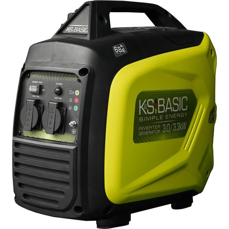 Könner & Söhnen Generador inversor KSB 33i S, 3,3 kW (pico), silencioso (68 dB), onda sinusoidal pura, tecnología ECO, 2 enchufes Schuko, bobinado de cobre, ideal para dispositivos sensibles (1/5)
